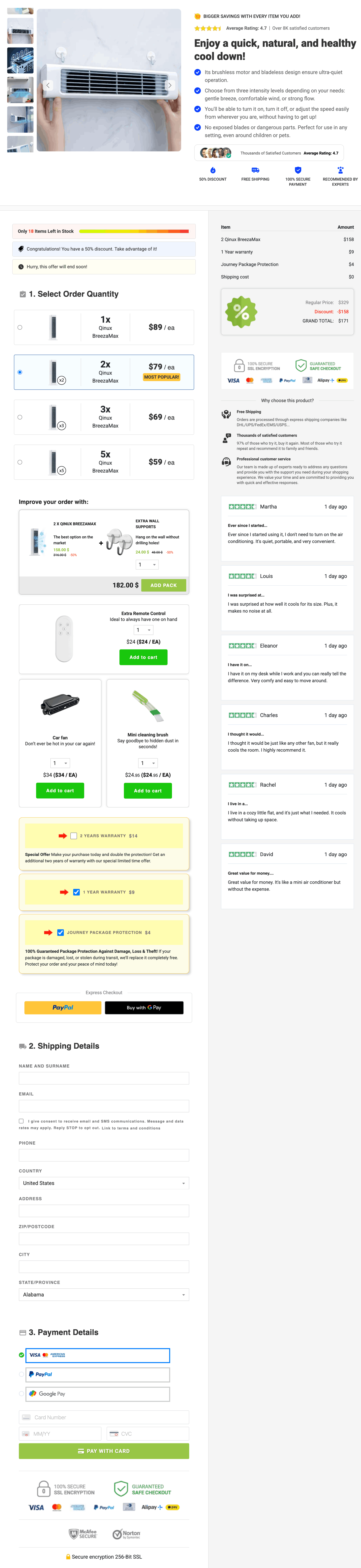 BreezaMax Portable AC Official 100% Secure checkout page
